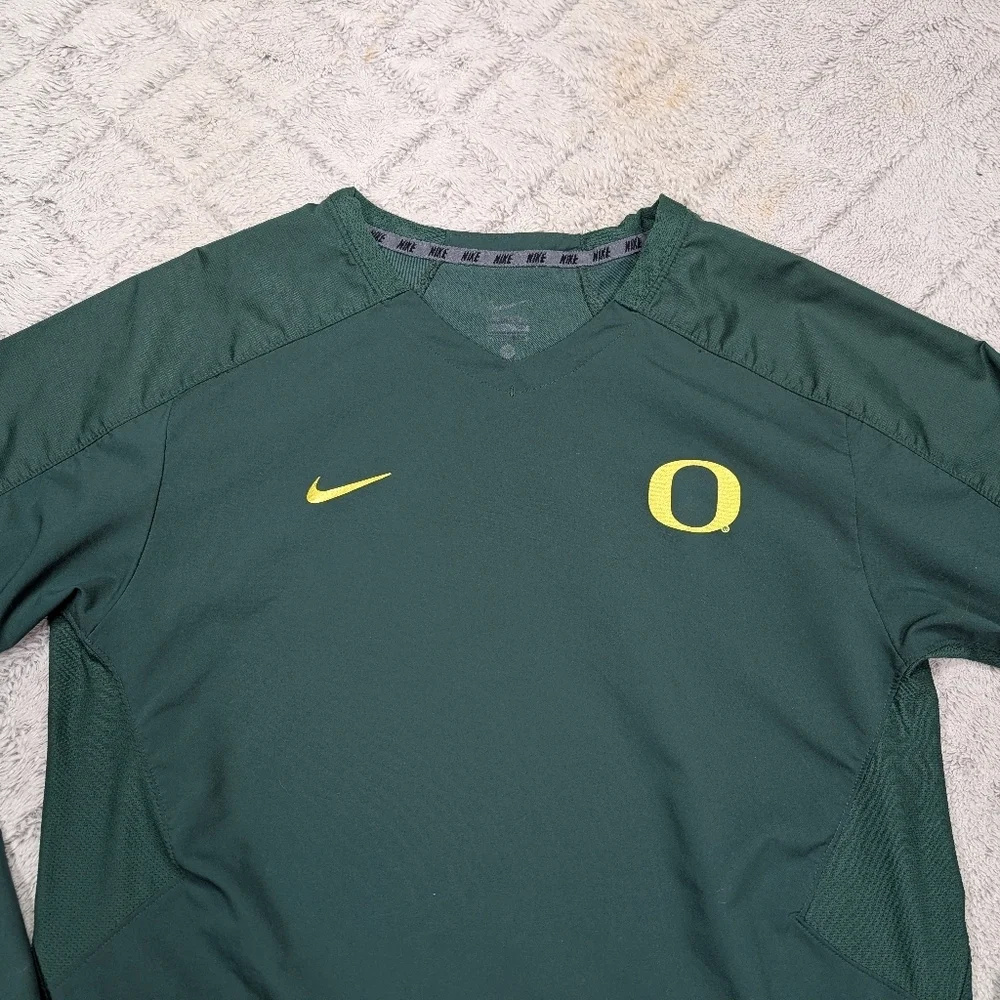 Nike Jacket Mens M Green Oregon Ducks Coach Pullover Performance Football